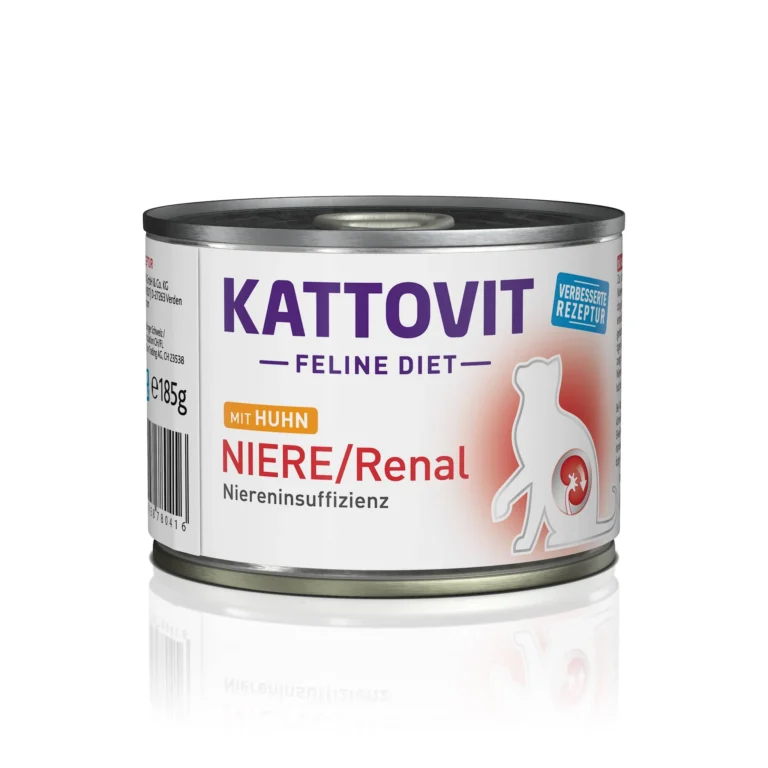 Повнораціонний беззерновий вологий лікувальний корм для котів Kattovit Veterinary Renal Chicken із захворюваннями нирок, з куркою, 185 г