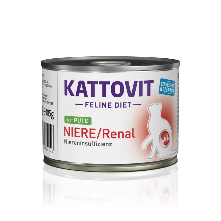 Повнораціонний беззерновий вологий лікувальний корм для котів Kattovit Veterinary Renal Turkey із захворюваннями нирок, з індичкою, 185 г