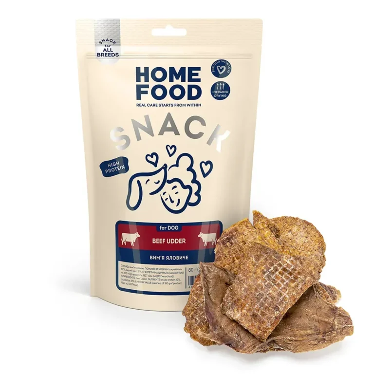 Ласощі Home Food вим'я яловиче для собак, 80 г