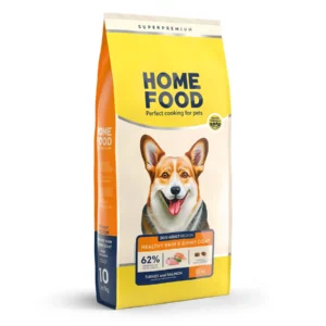 Сухий корм HOME FOOD Healthy skin and shiny coat для собак середніх порід з індичкою і лососем