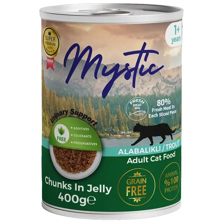 Вологий корм Mystic з фореллю для котів, 400 г