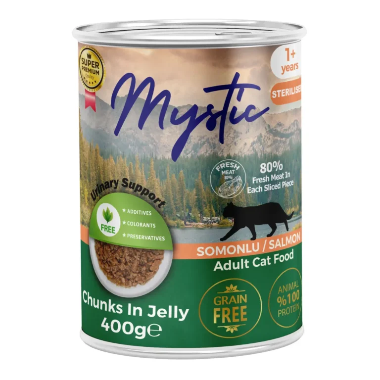 Вологий корм Mystic з лососем для стерилізованих котів, 400 г