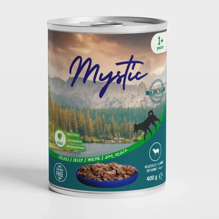 Вологий корм для собак усіх порід Mystic шматочки ягнятини в желе, 400 г