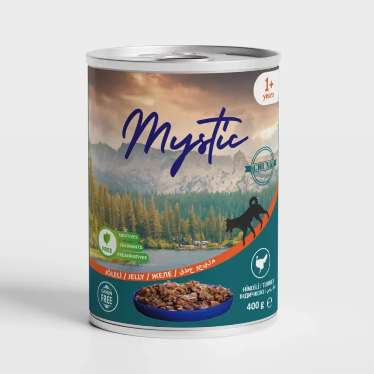 Вологий корм для собак Mystic шматочки індички в желе, 400 г