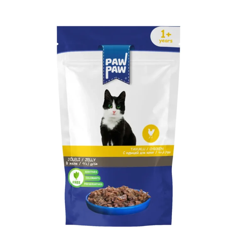 Вологий корм Pawpaw з куркою в желе для дорослих котів, 85 г