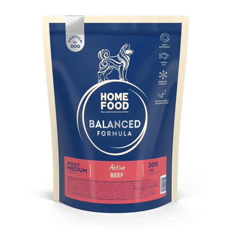 Сухий корм HOME FOOD Active Balanced Formula для собак середніх порід з яловичиною
