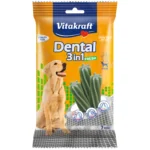 Ласощі для собак Vitakraft Dental Stick 3in1 FRESH Смачні палички для догляду за зубами з м'ятою для собак вагою більше 10 кг, 180 г