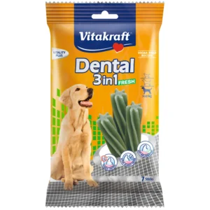 Ласощі Vitakraft Dental Stick 3in1 FRESH з м'ятою для собак 5-10 кг, 120 г