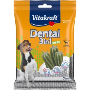 Ласощі Vitakraft Dental Stick 3in1 FRESH з м'ятою для собак 5-10 кг, 120 г