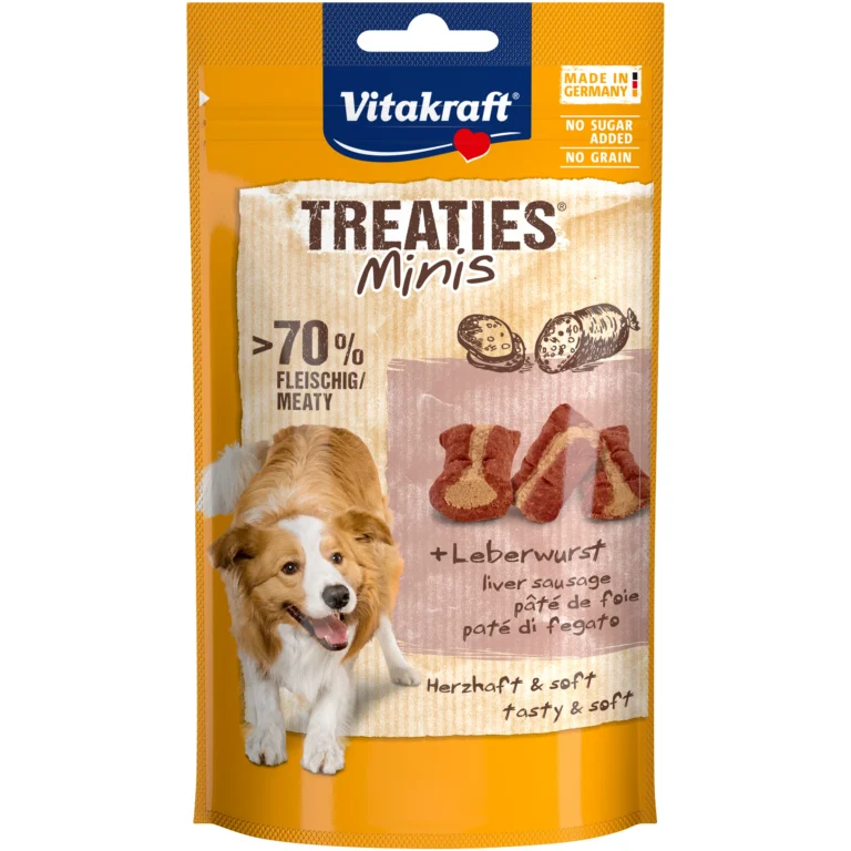 Ласощі для собак малих порід Vitakraft Treaties MINIS М'які міні закуски з ліверною ковбасою, 48 г