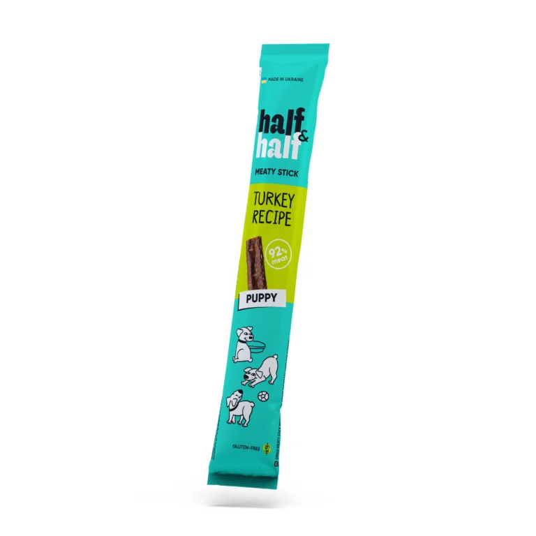 Ласощі Half&Half м'ясна паличка з індичкою для цуценят, 12 г
