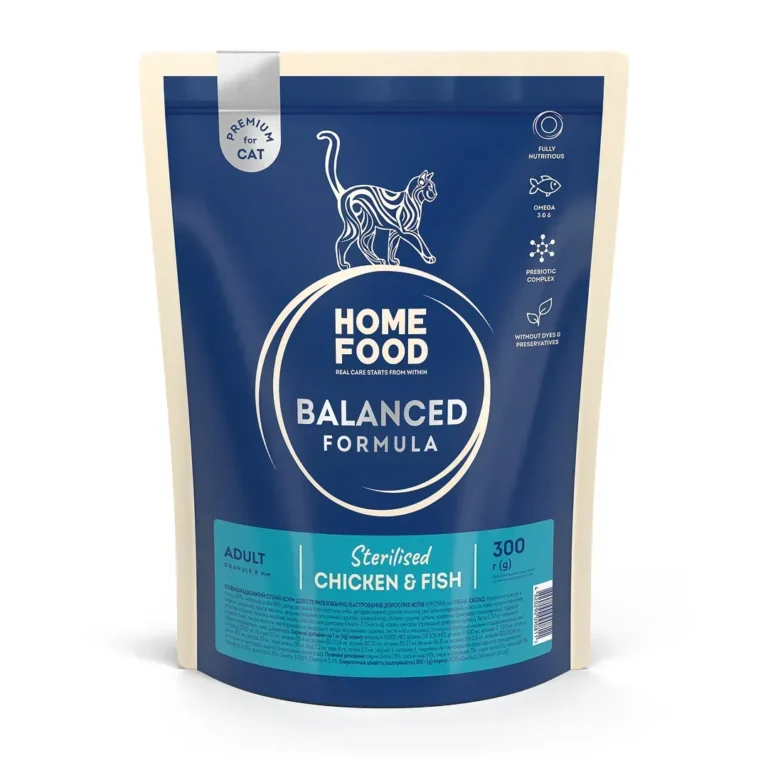 Сухий корм HOME FOOD Sterilised з куркою та рибою для стерилізованих котів