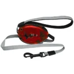 Повідець рулетка для собак до 35 кг Flamingo Dogx2GO Belt Glassy L світловідбивна стрічка 2м