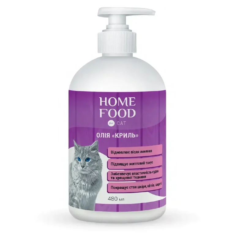 Фітомін Home Food олія Криль для відновлення після линяння для котів