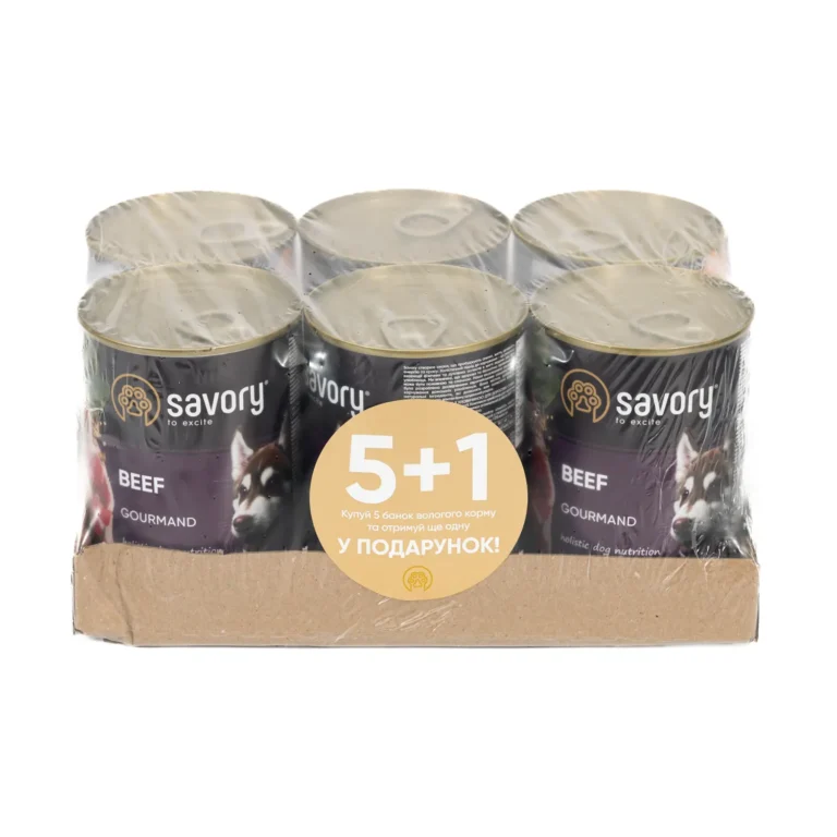Вологий корм Savory Dog Gourmand паштет з яловичиною для собак, 400 г