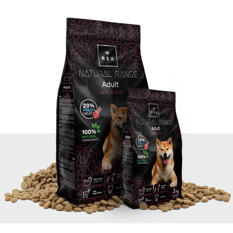 Повнораціонний корм для дорослих собак середніх та великих порід Rex Natural Range Adult Lamb & Rice з ягням та рисом