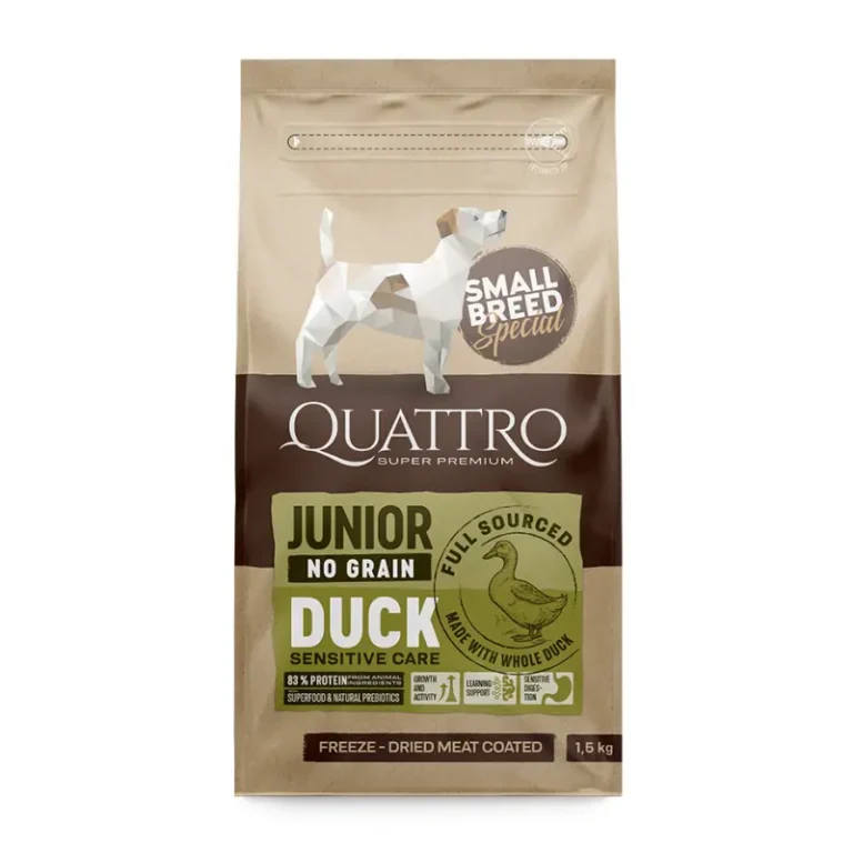 Сухий корм Quattro Junior Duck Small Breed з качкою для цуценят малих порід
