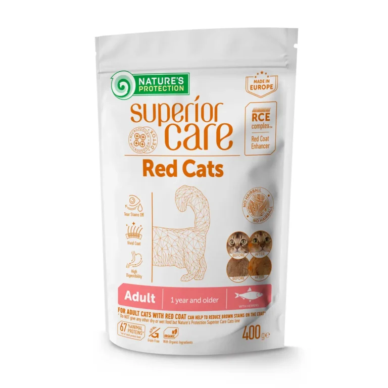 Сухий корм для дорослих котів Nature's Protection Superior Care Red Cats беззерновий з оселедцем