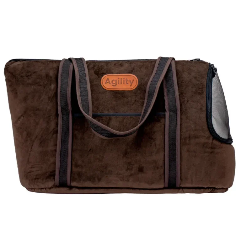 Сумка-переноска для котів і собак до 5 кг AGILITY коричнева, 51×22×27 см