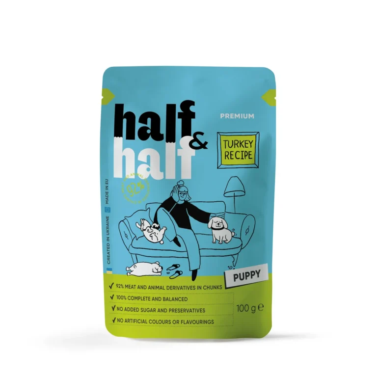 Вологий корм Half&Half Turkey in Gravy для цуценят з індичкою, 100 г