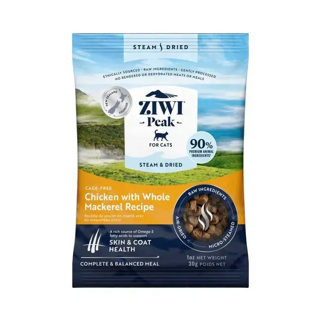 Сухий корм Ziwi Peak Steam Dried з куркою і скумбрією для котів