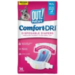 Одноразові підгузки для сук OUT! Comfort‑Dri M/L, 14 шт