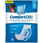 Одноразові підгузки для кобелів OUT! Comfort‑Dri M/L, 10 шт