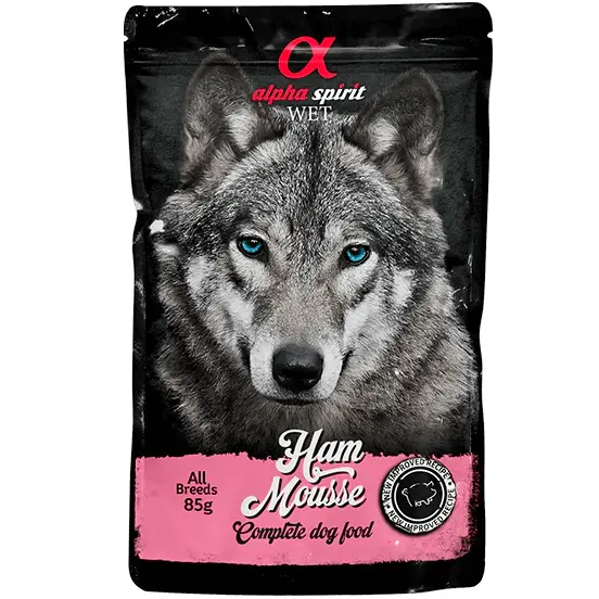 Вологий корм Alpha Spirit Ham Mousse з шинкою для собак