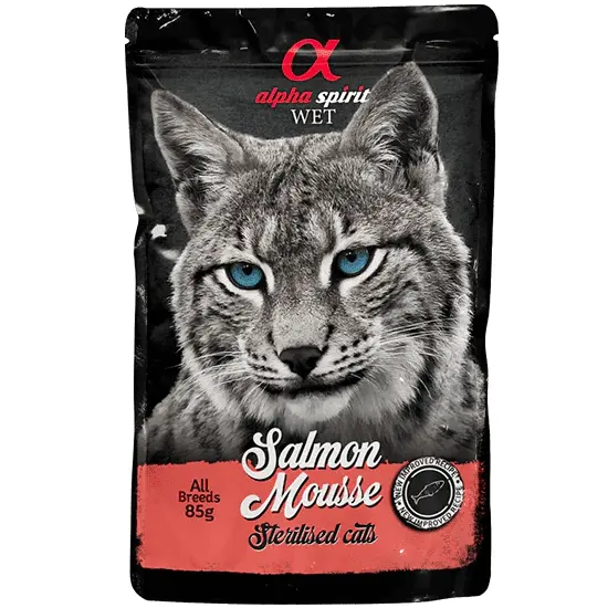 Вологий корм для стерилізованих котів Alpha Spirit Salmon Mousse Sterilised Cat з лососем, 85 г