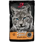 Вологий корм для дорослих котів Alpha Spirit Turkey Mousse Cat з індичкою, 85 г