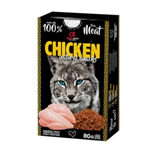Напіввологі ласощі для дорослих котів Alpha Spirit Chicken Natural Snacks з куркою, 80 г