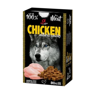 Напіввологі ласощі для дорослих собак Alpha Spirit Natural Snacks з куркою, 80 г