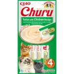 Ласощі INABA Churu з тунцем і куркою для котів, 4 шт по 14 г