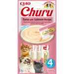 Ласощі INABA Churu з тунцем і лососем для котів, 4 шт