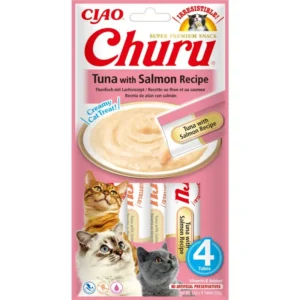 Ласощі INABA Churu з тунцем і куркою для котів, 4 шт по 14 г