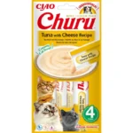 Ласощі INABA Churu з тунцем і сиром для котів, 4 шт по 14 г