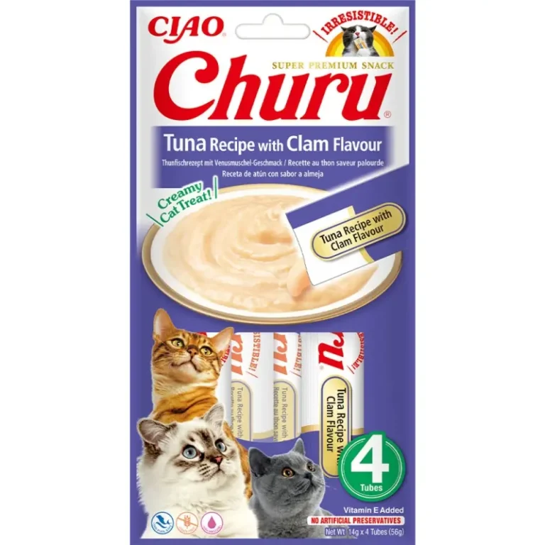 Ласощі INABA Churu з тунцем і молюсками для котів, 4 шт по 14 г