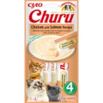 Ласощі INABA Churu з куркою і лососем для котів, 4 шт