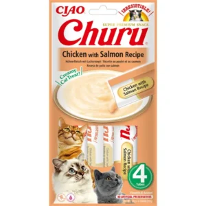 Ласощі INABA Churu з куркою і лососем для котів, 4 шт