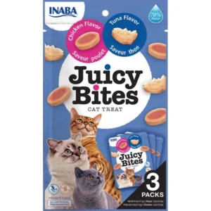 Ласощі для котів Inaba "Juicy Bites" з морським гребінцем і крабом, 3 шт по 11,3 г