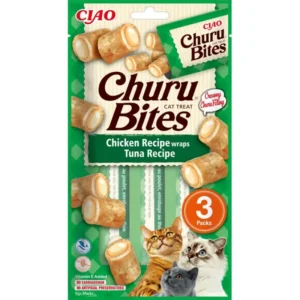Ласощі INABA Churu Bites з куркою і тунцем для котів, 3 шт по 10 г