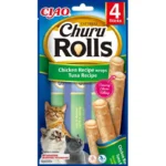 Ласощі INABA Churu Rolls з куркою і тунцем для котів, 4 шт по 10 г