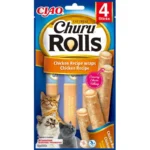 Ласощі для котів Inaba "Churu Rolls" палички з куркою, 4 шт по 10 г