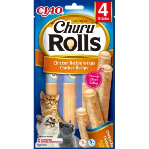 Ласощі для котів Inaba "Churu Rolls" палички з куркою, 4 шт по 10 г