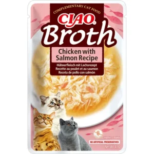 Ласощі INABA CIAO Broth з куркою і лососем для котів, 40 г