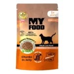 Вологий корм для стерилізованих котів My Food шматочки в желе з лососем 85 г