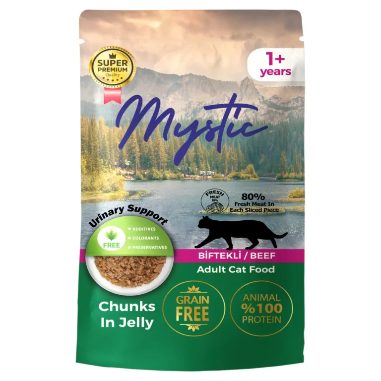 Вологий корм Mystic шматочки в желе з яловичиною для котів, 85 г