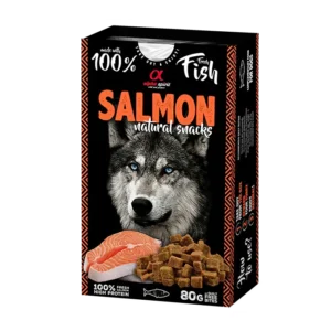 Напіввологі ласощі для дорослих собак Alpha Spirit Natural Snacks з лососем, 80 г