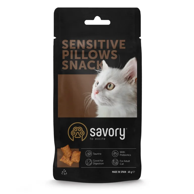 Хрумкі ласощі Savory Pillows Sensitive для дорослих котів з чутливим травленням, 60 г