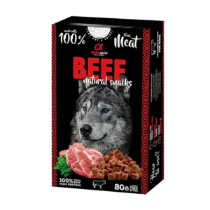 Напіввологі ласощі для дорослих собак Alpha Spirit Natural Snacks з яловичиною, 80 г